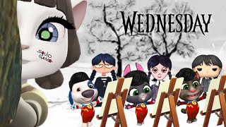 My Talking Angela 2😍 Squid Game Coloring Wednesday, Who is win🤣