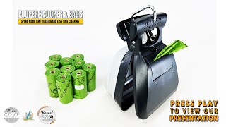 portable poop scoop with 10 rolls of waste bags with Kendra