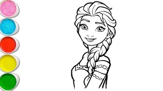 How to draw cute frozen👸 Drawing for kids children drawing/Elsa frozen from disney Frozen👸art&learn