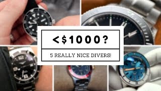 5 Best NEW Divers under $1000! (Seiko, Glycine, CW, Longines, & Squale)