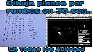 como dibujar planos topográficos por rumbos en 30 segundos