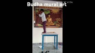 mural arts #budha mural #muralpainting  #wall relief sculptures #wall decor #mural designs #wall art