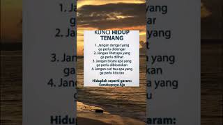 Kunci hidup tenang