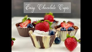 CHOCOLATE CUPS | COCOLATE MOUSSE CUPS | EDIBLE DESSERT CUPS