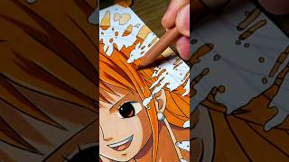 Drawing Robin and Nami 📖🍊 from One Piece | Liquid Art 💦 Part 2 #shorts #nami #robin #onepiece