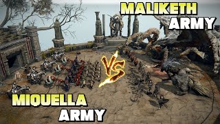 Haligtree Army Vs Farum Azula Army - Malenia's Blade Or Maliketh's Blade - Elden Ring Civil War