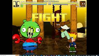 MUGEN: FREE FOOD?! (Me) & Minion Pig TFGAF vs Dee Bee Kaw & Johnny Test