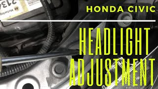 Honda civic headlight adjustment 2013