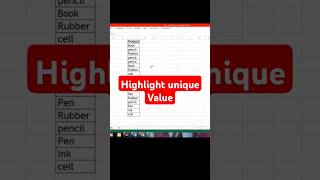 Highlight unique value in excel #excelcourse #exceltips #excelgyan #exceltricks #excelacademy