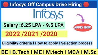 Infosys Off Campus Drive Hiring | Infosys SP and DSE Recruitment for 2022 | 2021|2020 -Salary:9.5LPA