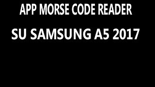 MORSE CODE READER