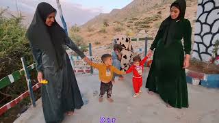 The nomadic life of a village woman with four children, next to her neighbor Zulfa and Aida,