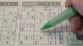 Tuesday. Bonus Extra edition (#9470) Three Stars Sudoku puzzle  10-22-2024 Extra part 1 of 4