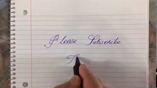 How to write Please Subscribe in cursive? Blue color with regular pen