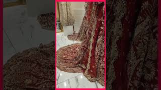 full heavy dress for wedding colour of the cloth red and Golden work