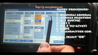 G-scan Transmitter code saving Hyundai H-1 Bus