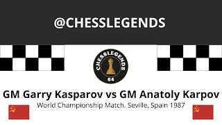 Garry Kasparov vs Anatoly Karpov. World Championship Match. Seville, Spain 1987.