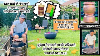 Kodo ko jaad | Tongba | Nepali Village Wine | घरमै जाँड/छयाङ/तोङबा कसरी बनाउने | Nepali Family UK