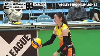 Japan V.League 2021 | Mayu Oikawa(及川真夢) denying Jaja Santiago of Ageo Medics