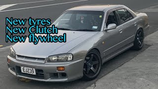 R34 SKYLINE Sedan Gets Some New Parts! Turbo Conversion Ep4