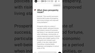 What does prosperity mean?