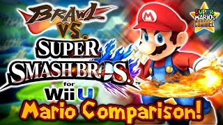 SMC: Brawl vs. Smash Bros. Wii U - Mario Moveset & Model Comparison!