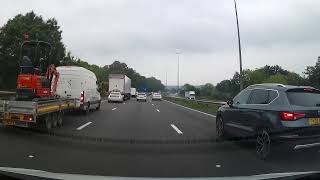 A Dash Cam Journey from Glan Llyn area of Newport and Down the M4 Motorway Westbound