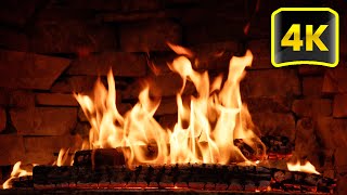 🔥Relaxing Night by Cozy Fireplace 🔥Warm Fireplace Burning 4K UHD 3 Hours & Crackling Fire Sounds