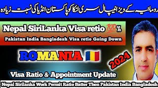 Romania visa Retio For Nepal Sirilanka Batter Then Pakistan India Bngladsh Work prmit & Appointment