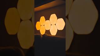 How cool are these nanoleaf hexagon light panels #mancaveideas #mancave #gamingroom #lighting