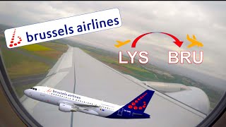 ✈︎ FULL FLIGHT ✈︎ Brussels Airlines - Bad Weather - A319 - LYS to BRU