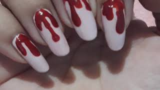 Dripping blood nail art design