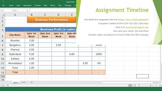 Excel Tutorial Test - Part 4 - Assignment