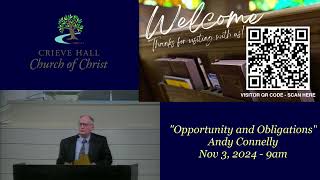 "Opportunity and Obligations" - Andy Connelly - Nov 3, 2024 - 9am