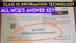 class 10 information technology answer key 2024 | information technology answer key 2024 class 10