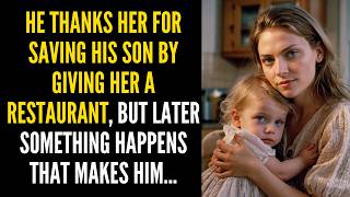 He thanks her for saving his son by giving her a restaurant, but later something happens and he...