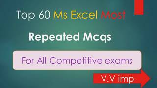 Top 50 MS Excel mcq Questions and Answer | Microsoft Office | MS Office | STUDY MENTOR