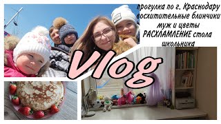 VLOG: РАСХЛАМЛЯЮ И ОРГАНИЗОВЫВАЮ 👩‍🎓СТОЛ ШКОЛЬНИКА😋БОЖЕСТВЕННЫЕ БЛИНЧИКИ🥞ПРОГУЛКА ПО ПАРКУ ГАЛИЦКОГО