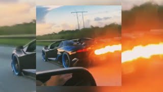 Lamborghini aventador SVJ Roadster flameshooter🔥|| wait for the end 😈 || #shorts