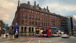 The City of Manchester - NOT only a town for good football (Sunset Walk through Downtown streets)