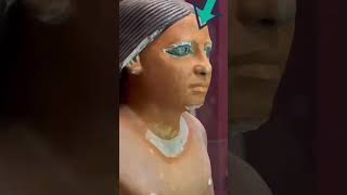 😳😱 Writer Statue See when the light comes on Eyes look like Real 💀📜 #history #ancientegypt #google 😳