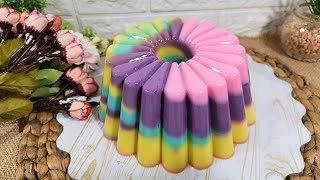 Cantik dan Menarik‼️Cara Membuat Puding Rainbow