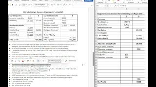 Budgeted Income statement - VCE Accounting