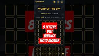 8 LETTERS #shorts #binance #defi #theme #crypto #bitcoin #trending #viral #wotd DEFI WOTD ANSWER