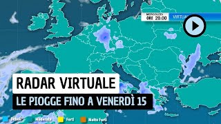 Radar Virtuale: le piogge previste fino a venerdì 15 novembre