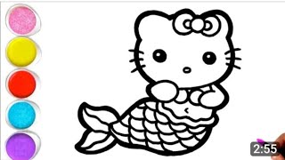 Mermaid 🧜‍♀️🧜 Kitty drawing, coloring & painting for kids and toddlers,57