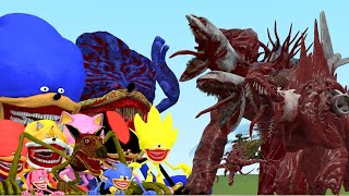 All New Sonic Tapes Family Vs All Infected Sky Monsters In Garry's Mod!