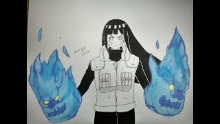 Speed Drawing Hinata Twin Lion FIST - Naruto Shippuden