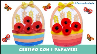 Cestino con i papaveri