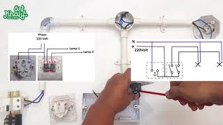 Belajar instalasi listrik rumah sederhana - Part 6 Pengawatan saklar seri dan stop kontak